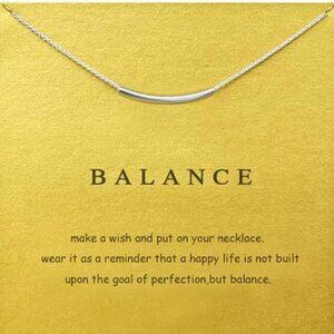 Curved Bar Necklace – “Balance” Inspirational Minimalist Jewelry- Minimalist